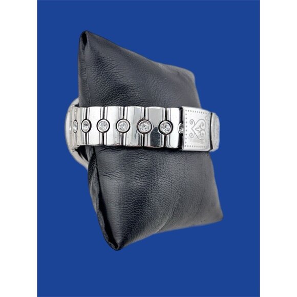 Brighton Bloomington Hearts Crystal Silver Tone Watch New Battery - Picture 6 of 8